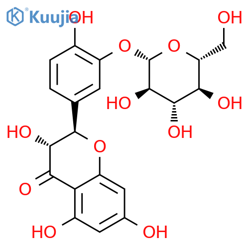 Dihydroquercetin-3'-O-beta-D-glucopyranosid structure