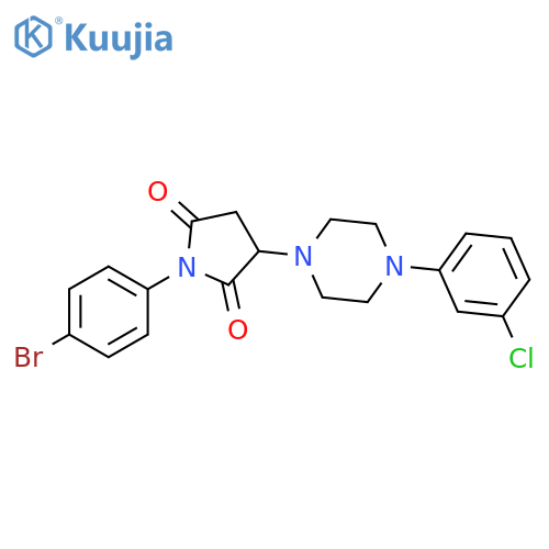 1-(4-bromophenyl)-3-[4-(3-chlorophenyl)piperazin-1-yl]pyrrolidine-2,5-dione structure