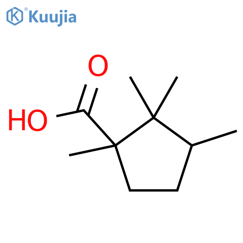 (1R,3S)-1,2,2,3-tetramethylcyclopentane-1-carboxylic acid structure