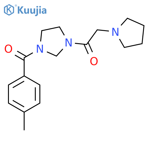 1-3-(4-methylbenzoyl)imidazolidin-1-yl-2-(pyrrolidin-1-yl)ethan-1-one structure