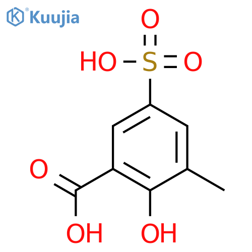Benzoic acid, 2-hydroxy-3-methyl-5-sulfo- structure