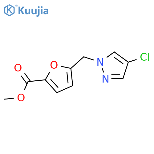methyl 5-(4-chloro-1H-pyrazol-1-yl)methylfuran-2-carboxylate structure
