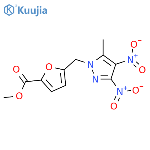 methyl 5-(5-methyl-3,4-dinitro-1H-pyrazol-1-yl)methylfuran-2-carboxylate structure