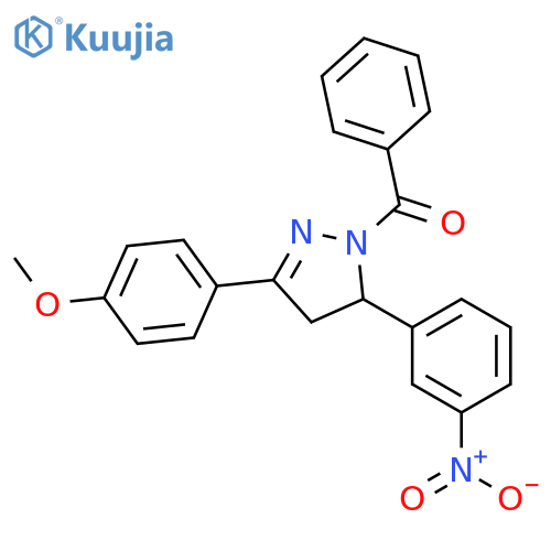 1-benzoyl-3-(4-methoxyphenyl)-5-(3-nitrophenyl)-4,5-dihydro-1H-pyrazole structure