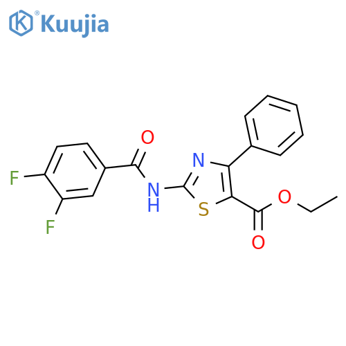 ethyl 2-(3,4-difluorobenzamido)-4-phenyl-1,3-thiazole-5-carboxylate structure