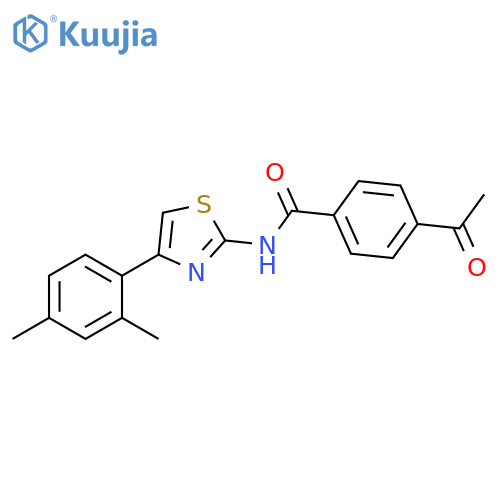 4-acetyl-N-4-(2,4-dimethylphenyl)-1,3-thiazol-2-ylbenzamide structure