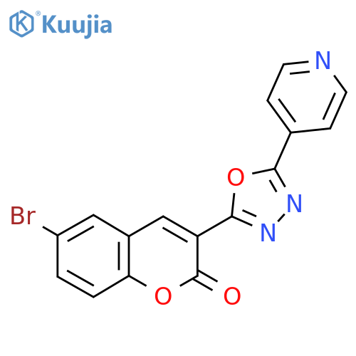 6-bromo-3-5-(pyridin-4-yl)-1,3,4-oxadiazol-2-yl-2H-chromen-2-one structure