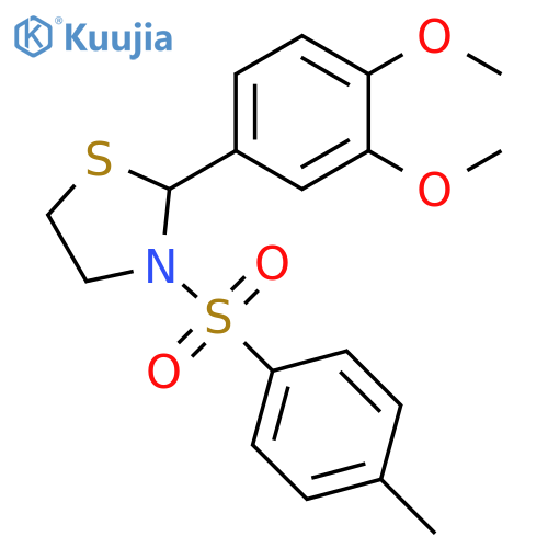 2-(3,4-dimethoxyphenyl)-3-(4-methylbenzenesulfonyl)-1,3-thiazolidine structure