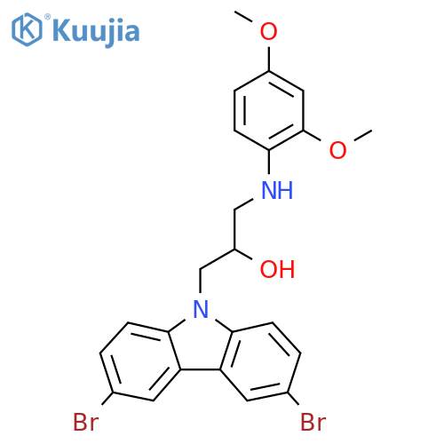 1-(3,6-dibromo-9H-carbazol-9-yl)-3-(2,4-dimethoxyphenyl)aminopropan-2-ol structure