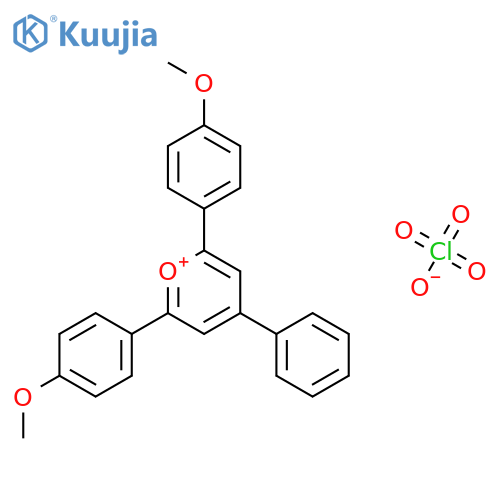 Pyrylium, 2,6-bis(4-methoxyphenyl)-4-phenyl-, perchlorate structure