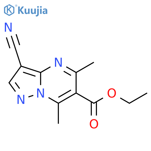 <br>3-Cyano-5,7-dimethyl-pyrazolo[1,5-a]pyrimidine-6-carboxylic acid ethyl este r structure