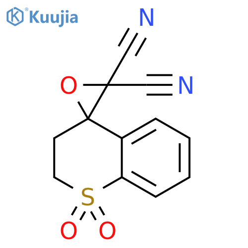 Spiro[4H-1-benzothiopyran-4,2'-oxirane]-3',3'-dicarbonitrile,2,3-dihydro-, 1,1-dioxide structure