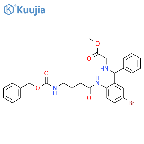methyl 2-({2-(4-{(benzyloxy)carbonylamino}butanamido)-5-bromophenyl(phenyl)methyl}amino)acetate structure