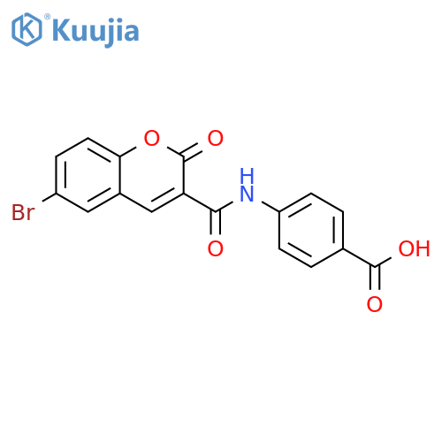 4-(6-bromo-2-oxo-2H-chromene-3-amido)benzoic acid structure