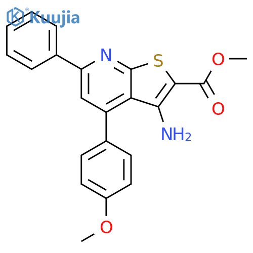 methyl 3-amino-4-(4-methoxyphenyl)-6-phenylthieno[2,3-b]pyridine-2-carboxylate structure