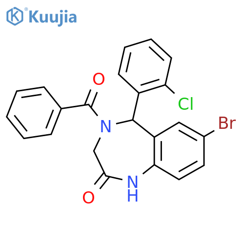 4-benzoyl-7-bromo-5-(2-chlorophenyl)-2,3,4,5-tetrahydro-1H-1,4-benzodiazepin-2-one structure