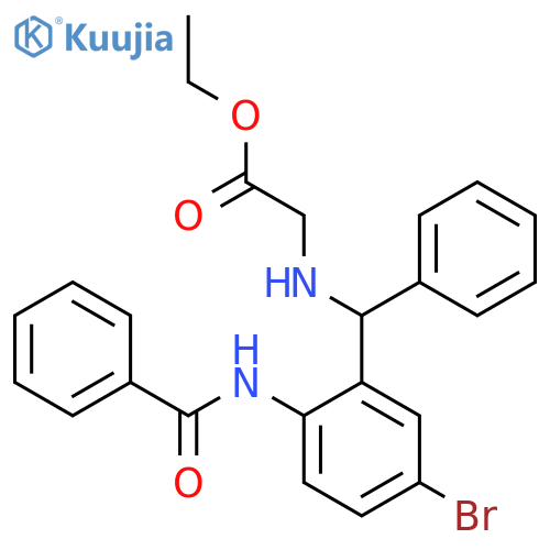 ethyl 2-{(2-benzamido-5-bromophenyl)(phenyl)methylamino}acetate structure