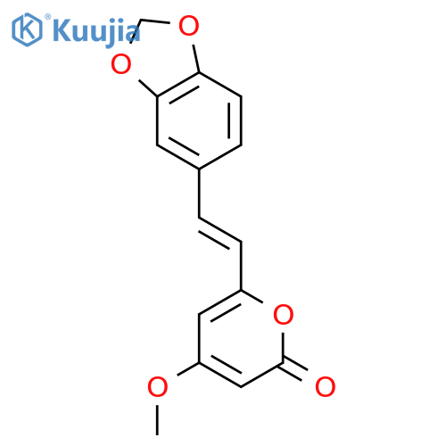 4-methoxy-6-(3',4'-methylenedioxystyryl)-2-pyrone structure