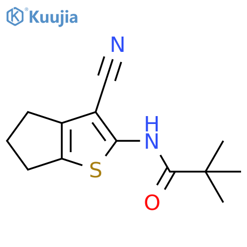 N-{3-cyano-4H,5H,6H-cyclopentabthiophen-2-yl}-2,2-dimethylpropanamide structure