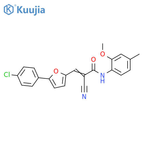 (2E)-3-5-(4-chlorophenyl)furan-2-yl-2-cyano-N-(2-methoxy-4-methylphenyl)prop-2-enamide structure