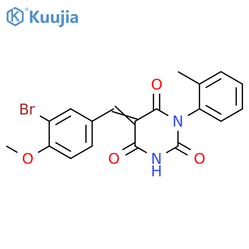 (5E)-5-(3-bromo-4-methoxyphenyl)methylidene-1-(2-methylphenyl)-1,3-diazinane-2,4,6-trione structure
