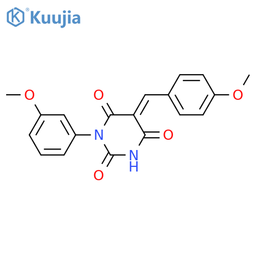 (5E)-1-(3-methoxyphenyl)-5-(4-methoxyphenyl)methylidene-1,3-diazinane-2,4,6-trione structure