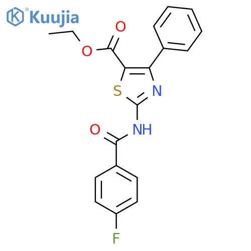 ethyl 2-(4-fluorobenzamido)-4-phenyl-1,3-thiazole-5-carboxylate structure