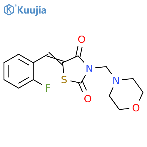 (5E)-5-(2-fluorophenyl)methylidene-3-(morpholin-4-yl)methyl-1,3-thiazolidine-2,4-dione structure