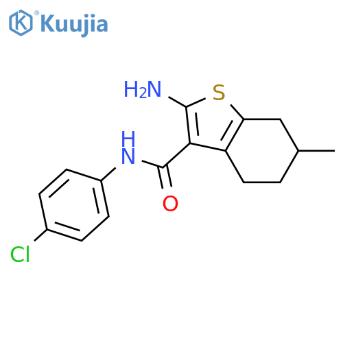 2-Amino-N-(4-chlorophenyl)-6-methyl-4,5,6,7-tetrahydro-1-benzothiophene-3-carboxamide structure