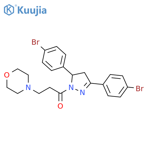 1-[3,5-bis(4-bromophenyl)-4,5-dihydro-1H-pyrazol-1-yl]-3-(morpholin-4-yl)propan-1-one structure