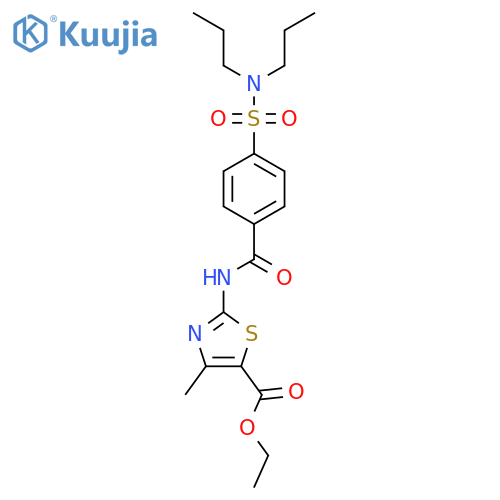 ethyl 2-4-(dipropylsulfamoyl)benzamido-4-methyl-1,3-thiazole-5-carboxylate structure