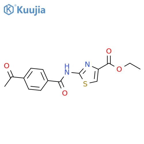 ethyl 2-(4-acetylbenzamido)-1,3-thiazole-4-carboxylate structure
