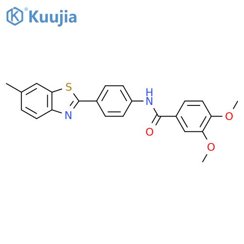 3,4-dimethoxy-N-4-(6-methyl-1,3-benzothiazol-2-yl)phenylbenzamide structure