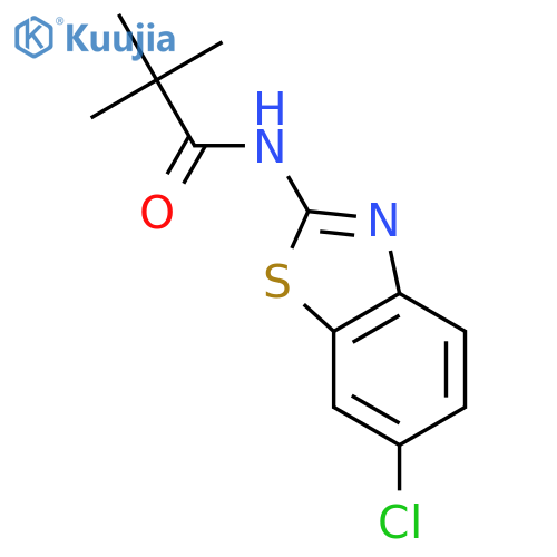 N-(6-chloro-1,3-benzothiazol-2-yl)-2,2-dimethylpropanamide structure