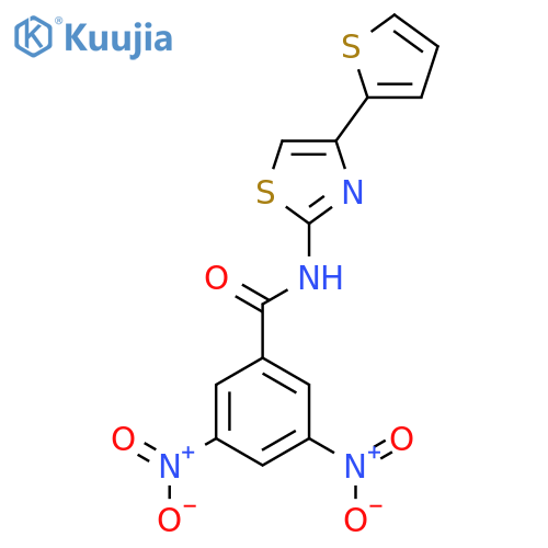 3,5-dinitro-N-4-(thiophen-2-yl)-1,3-thiazol-2-ylbenzamide structure