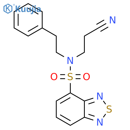 N-(2-cyanoethyl)-N-(2-phenylethyl)-2,1,3-benzothiadiazole-4-sulfonamide structure