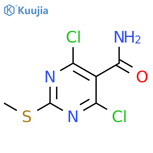4,6-Dichloro-2-(methylthio)pyrimidine-5-carboxamide structure