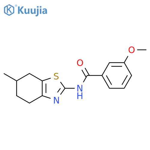 3-methoxy-N-(6-methyl-4,5,6,7-tetrahydro-1,3-benzothiazol-2-yl)benzamide structure