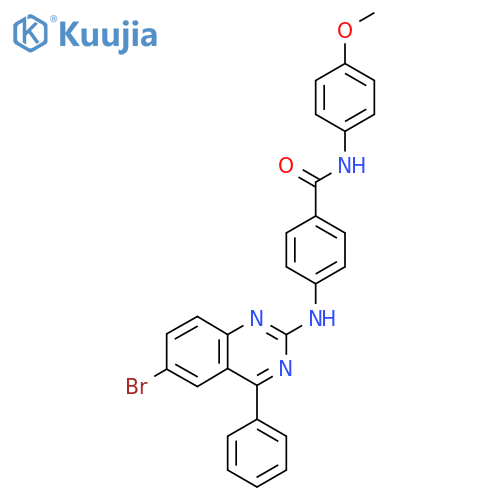 4-[(6-bromo-4-phenylquinazolin-2-yl)amino]-N-(4-methoxyphenyl)benzamide structure