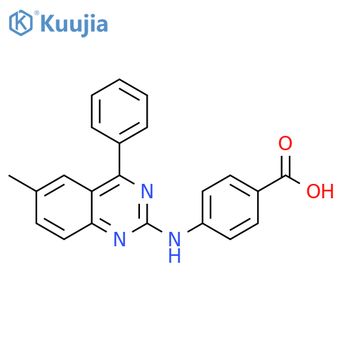 4-(6-methyl-4-phenylquinazolin-2-yl)aminobenzoic acid structure
