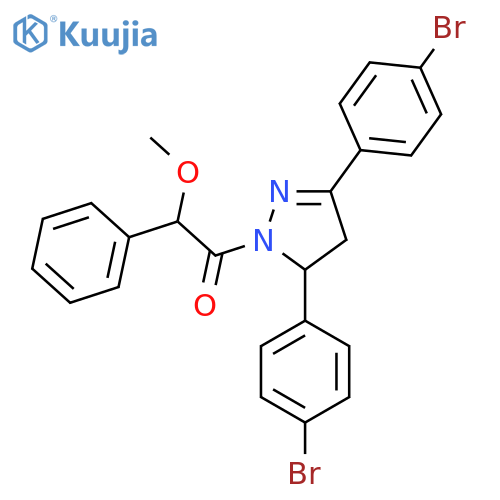1-3,5-bis(4-bromophenyl)-4,5-dihydro-1H-pyrazol-1-yl-2-methoxy-2-phenylethan-1-one structure