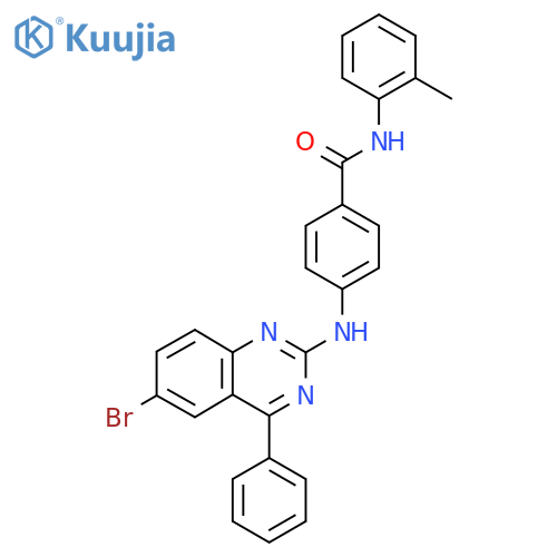 4-(6-bromo-4-phenylquinazolin-2-yl)amino-N-(2-methylphenyl)benzamide structure