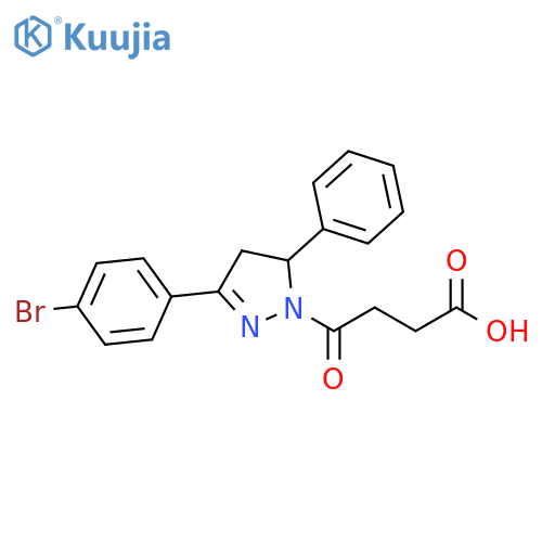 4-3-(4-bromophenyl)-5-phenyl-4,5-dihydro-1H-pyrazol-1-yl-4-oxobutanoic acid structure