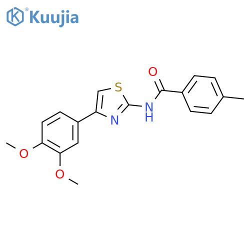 N-[4-(3,4-dimethoxyphenyl)-1,3-thiazol-2-yl]-4-methylbenzamide structure