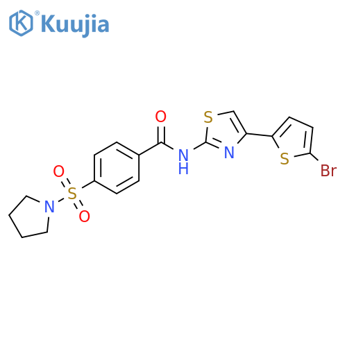 N-4-(5-bromothiophen-2-yl)-1,3-thiazol-2-yl-4-(pyrrolidine-1-sulfonyl)benzamide structure
