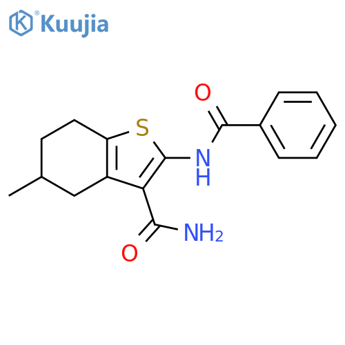 2-benzamido-5-methyl-4,5,6,7-tetrahydro-1-benzothiophene-3-carboxamide structure