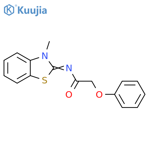 N-(2E)-3-methyl-2,3-dihydro-1,3-benzothiazol-2-ylidene-2-phenoxyacetamide structure