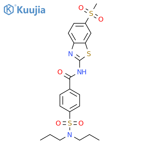4-(dipropylsulfamoyl)-N-(6-methanesulfonyl-1,3-benzothiazol-2-yl)benzamide structure