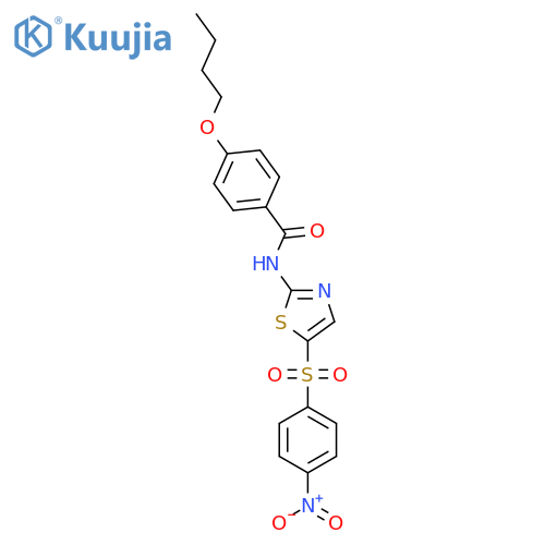 4-butoxy-N-5-(4-nitrobenzenesulfonyl)-1,3-thiazol-2-ylbenzamide structure
