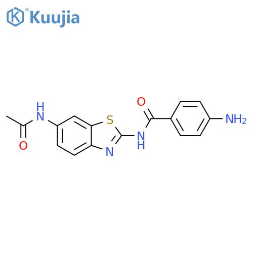 4-amino-N-(6-acetamido-1,3-benzothiazol-2-yl)benzamide structure